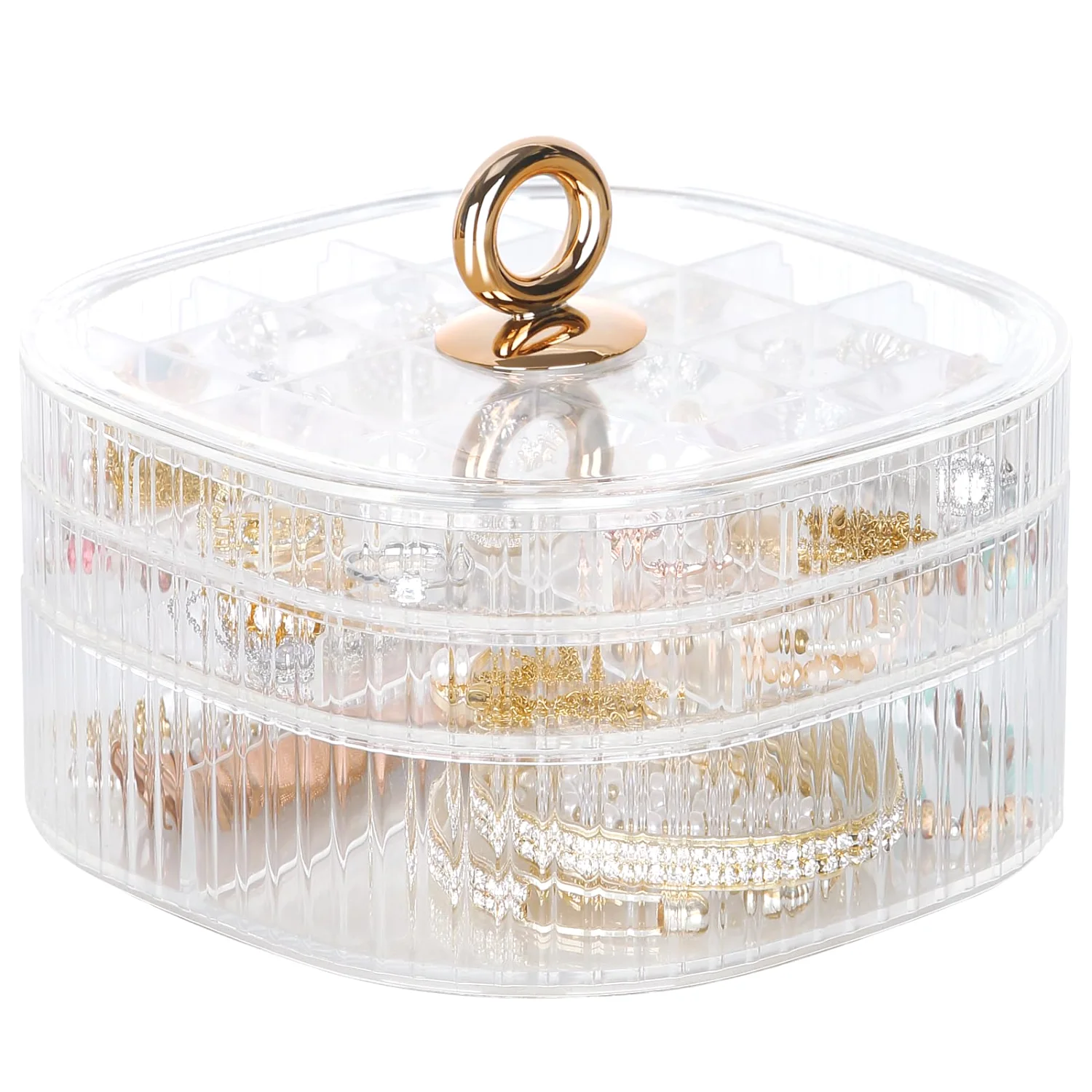 LETURE 3-Tier Acrylic Jewelry Box in Clear