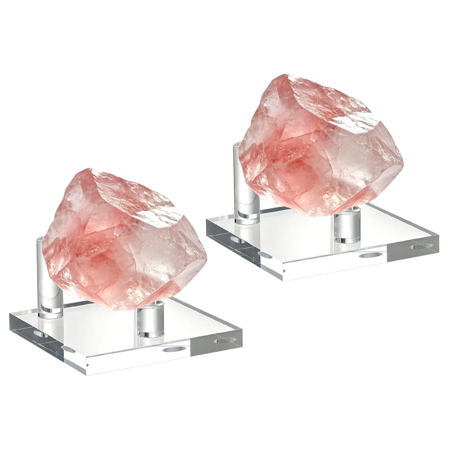LETURE Acrylic Mineral Display Stands, Set of 2 in Clear, Medium