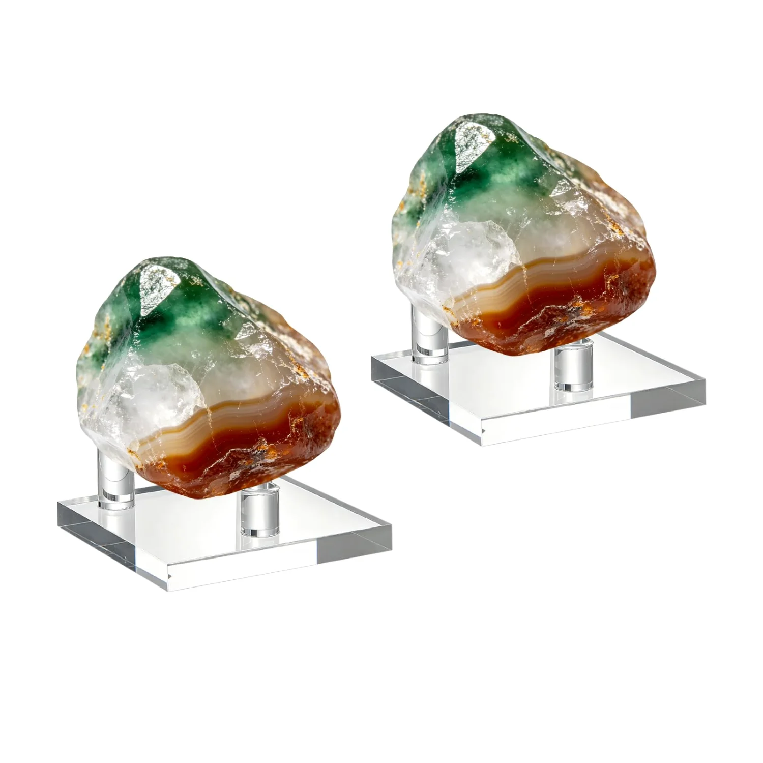 LETURE Acrylic Mineral Display Stands, Set of 2 in Clear, Small