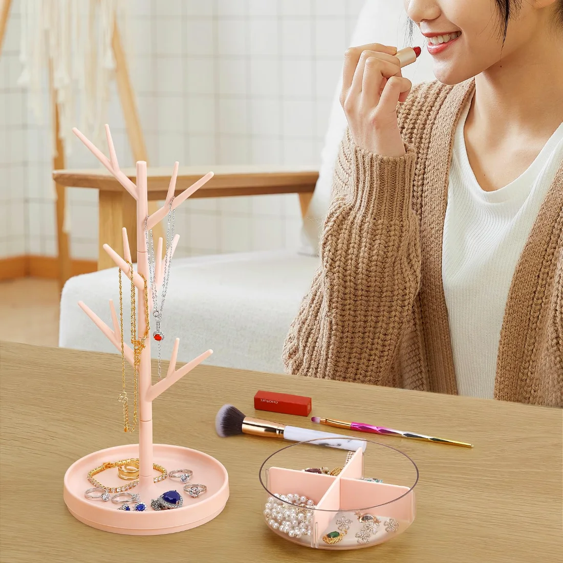 LETURE Branch Jewelry Stand in Pink, view 4