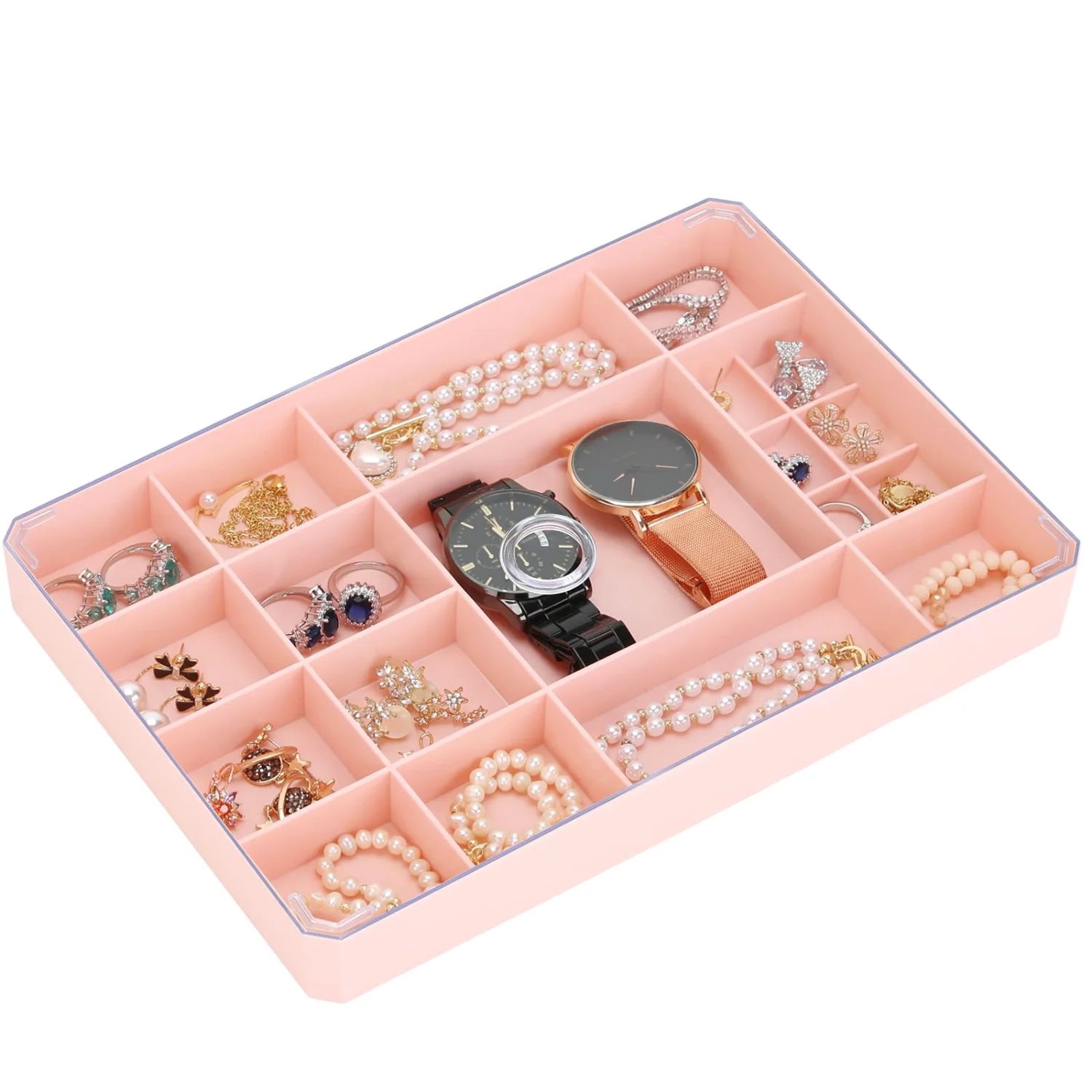 LETURE Clear Earring Organizer in Pink