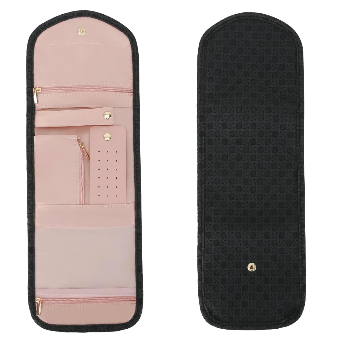 LETURE Foldable Travel Jewelry Roll in Black, view 3