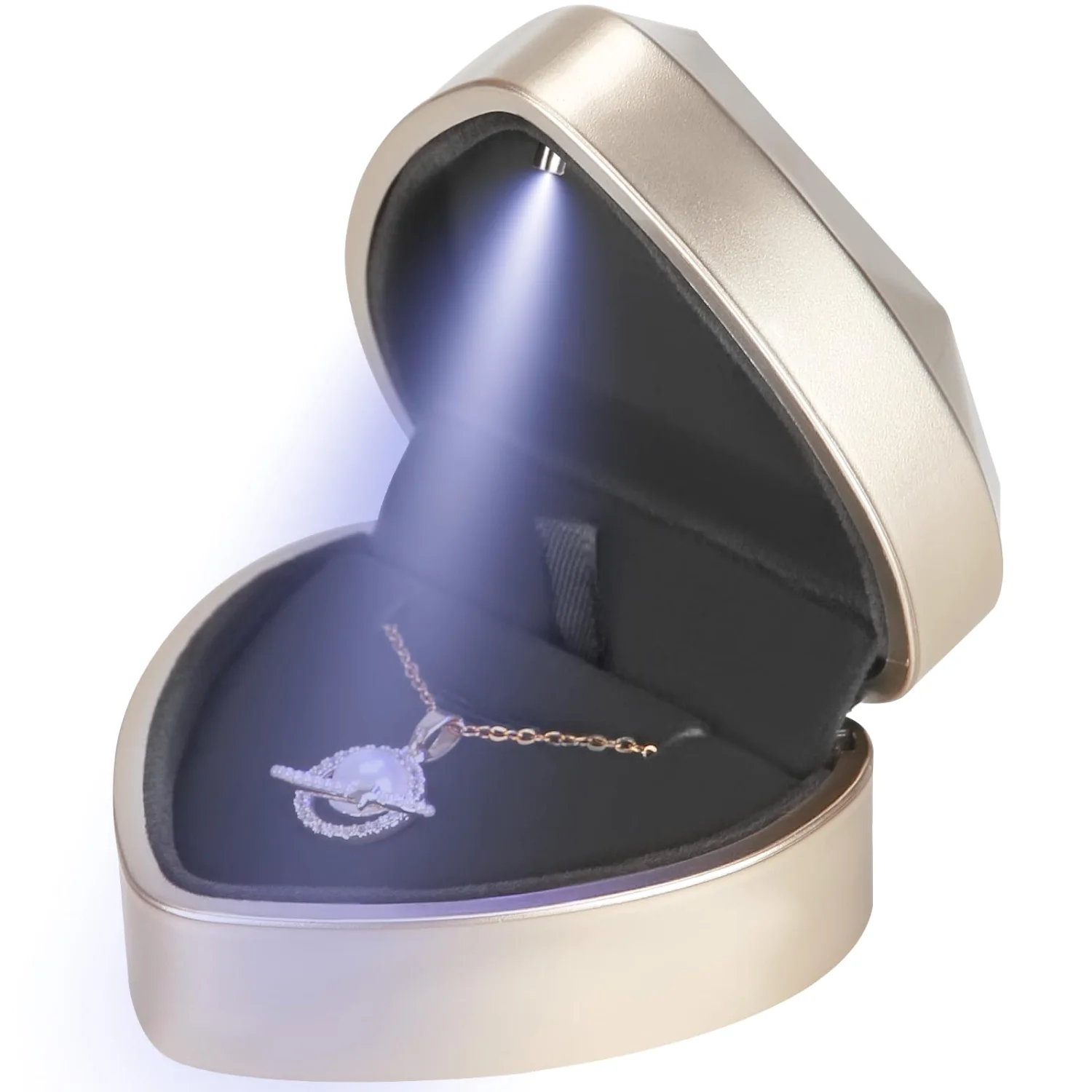 LETURE Heart LED Pendant Box in Gold