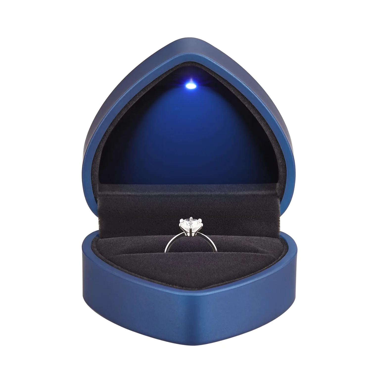 LETURE Heart LED Ring Box in Blue