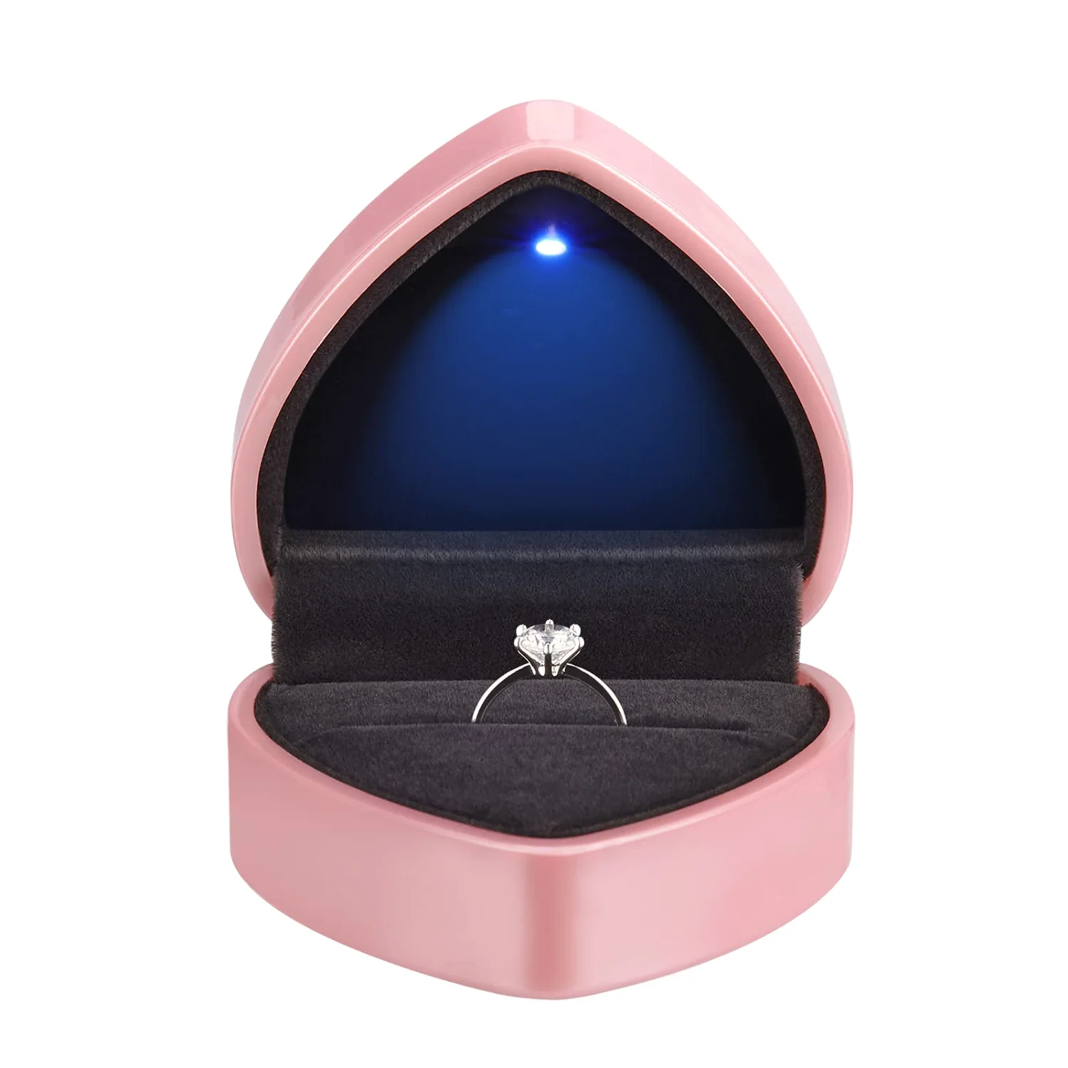 LETURE Heart LED Ring Box in Pink