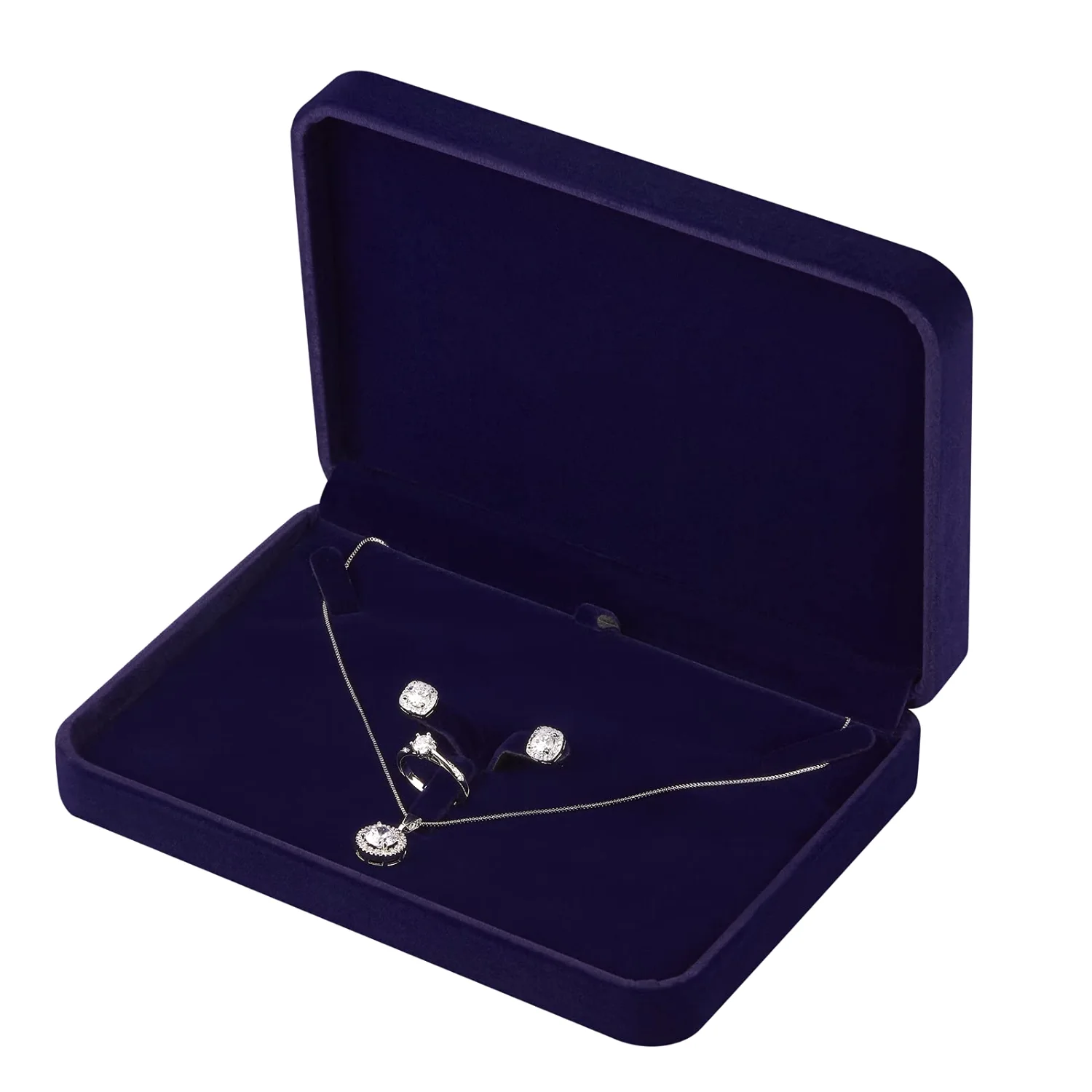 LETURE Large Velvet Set Box in Blue