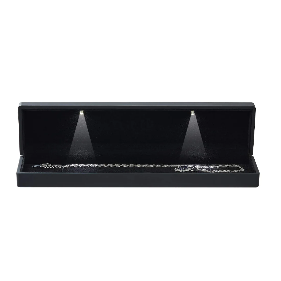 LETURE LED Long Necklace Box in Black, view 5