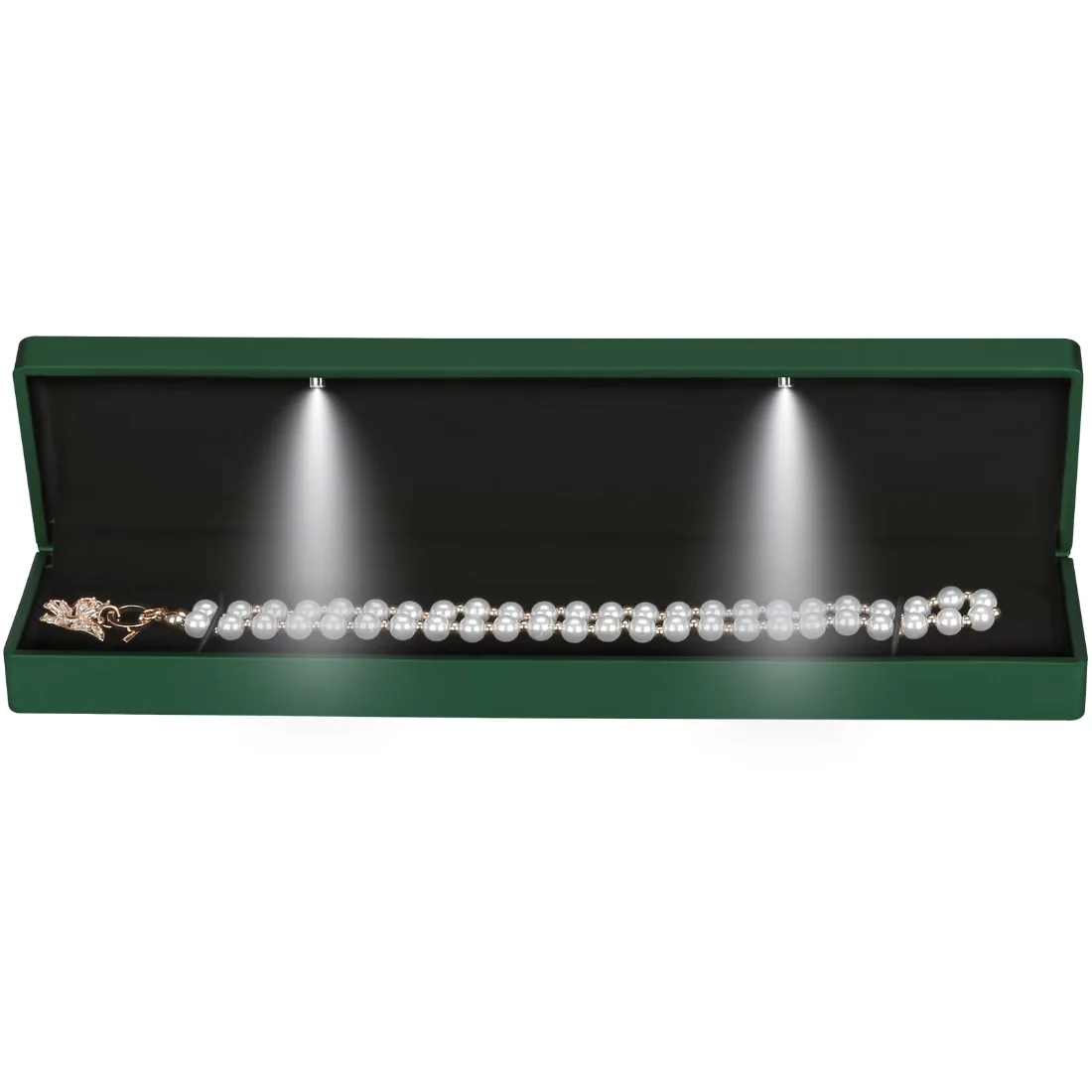 LETURE LED Long Necklace Box in Green, view 5
