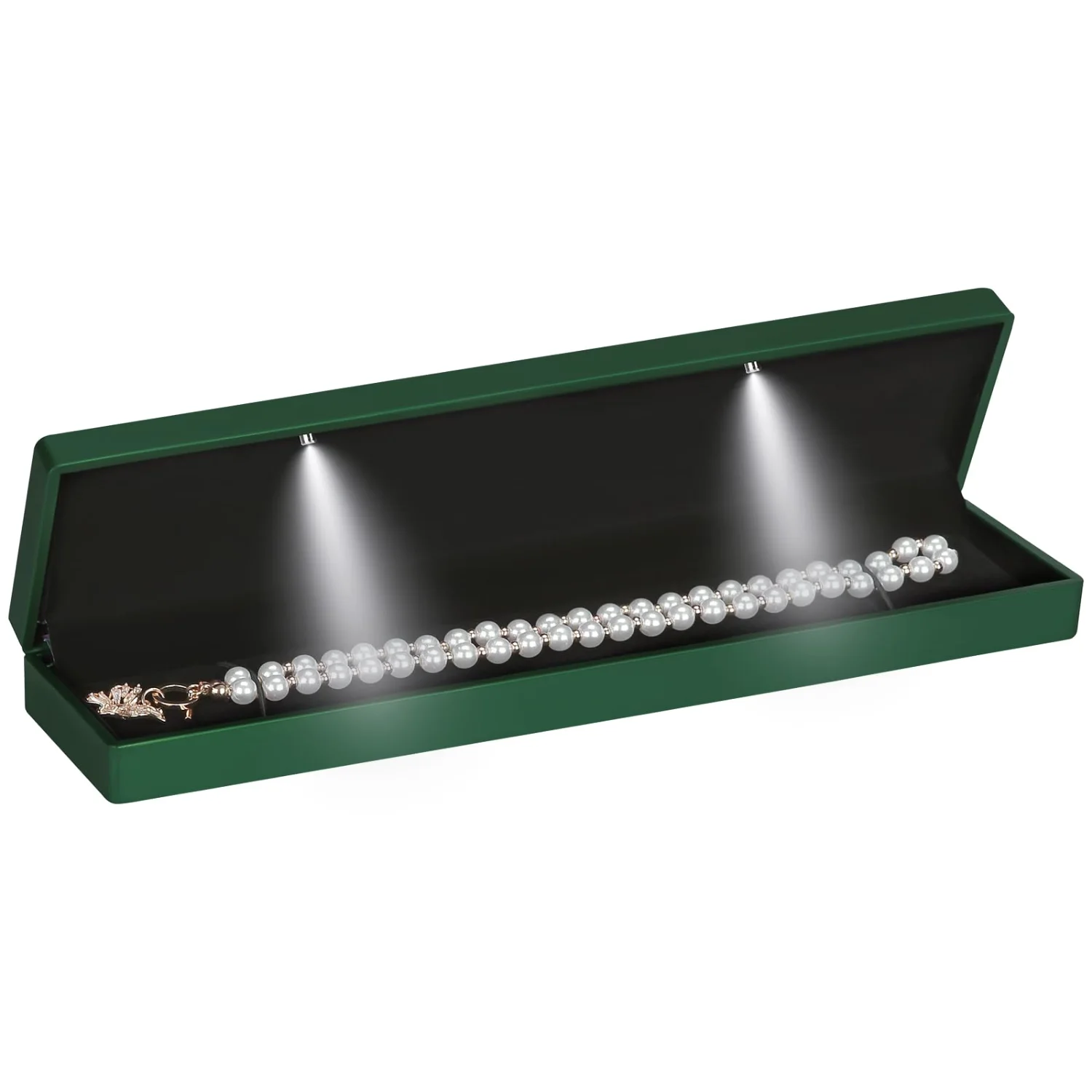 LETURE LED Long Necklace Box in Green
