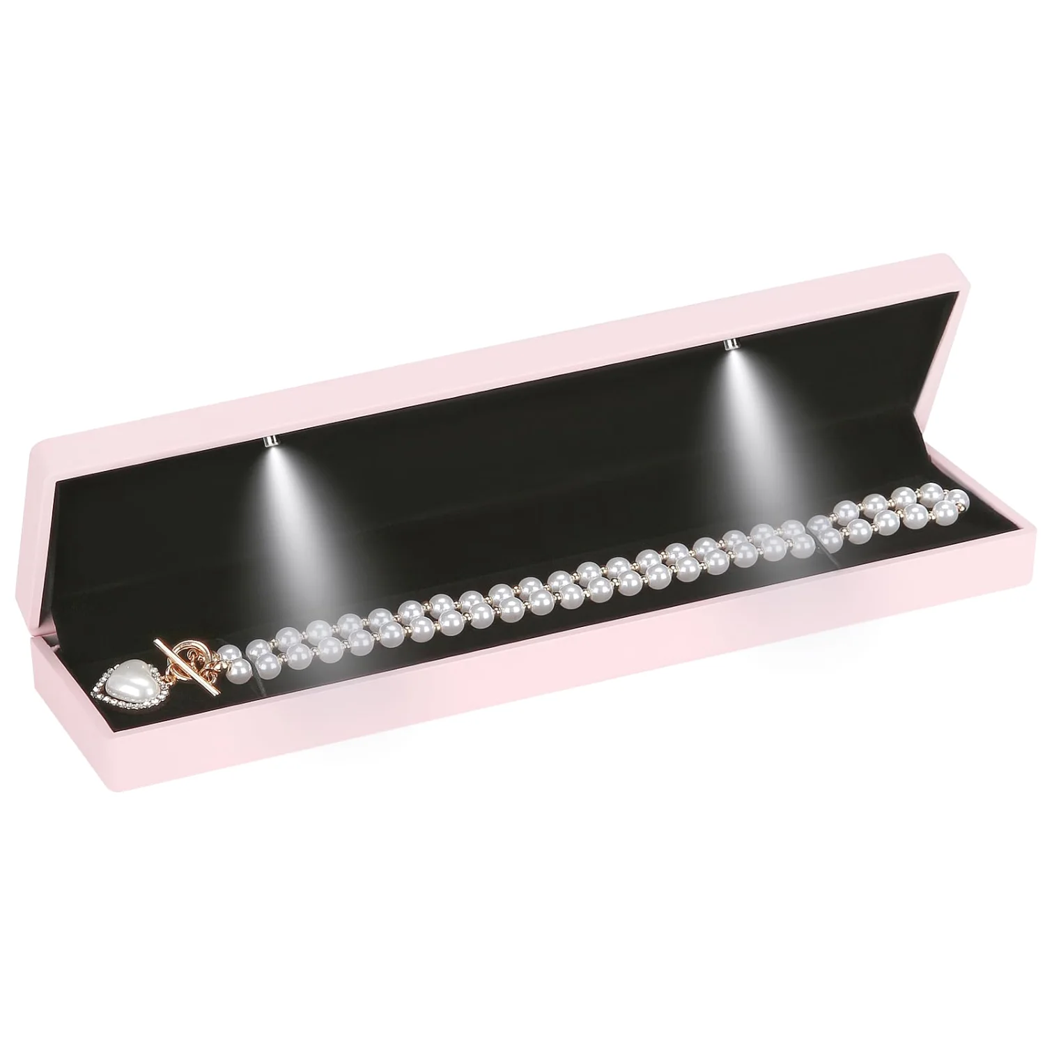 LETURE LED Long Necklace Box in Pink