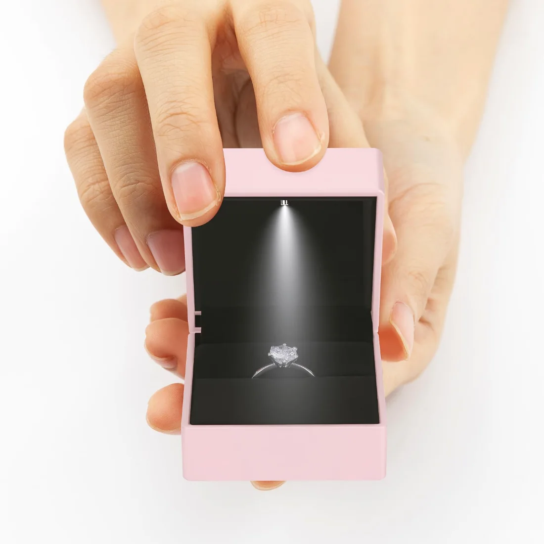 LETURE LED Ring Box in Pink, view 2