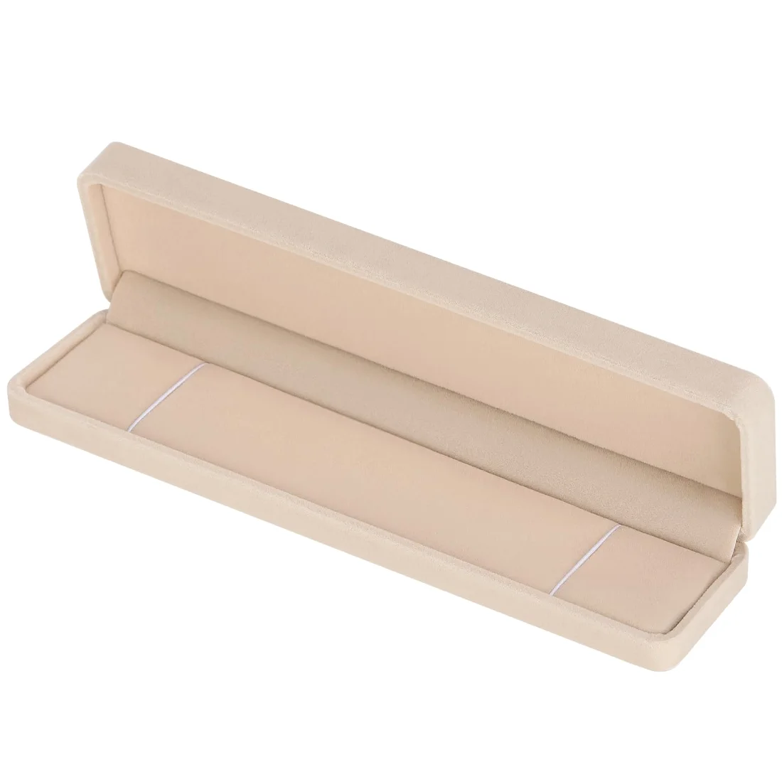 LETURE Long Velvet Chain Boxes, Set of 2 in Apricot, view 3