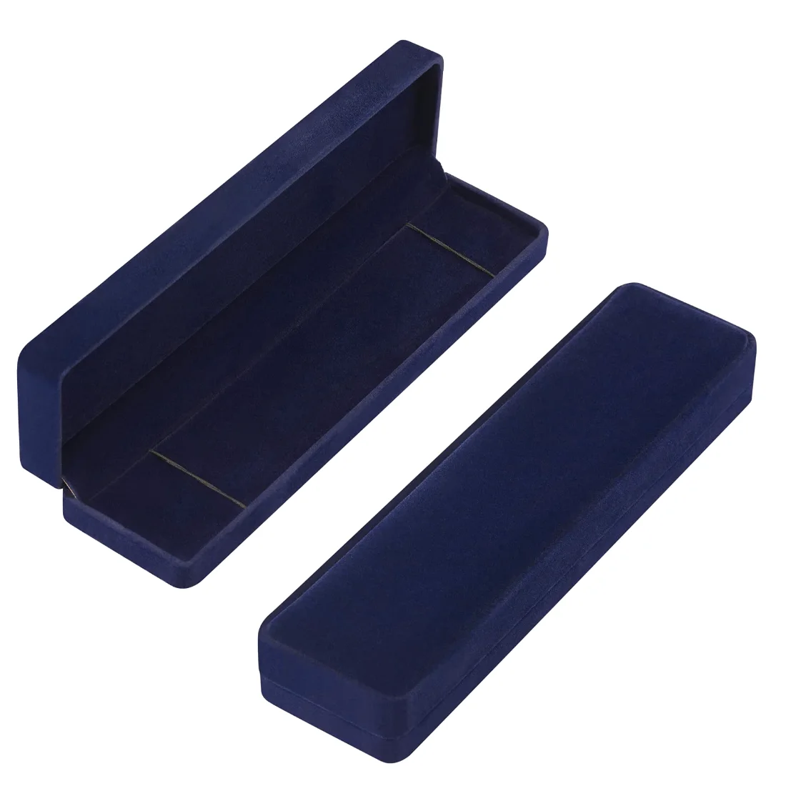 LETURE Long Velvet Chain Boxes, Set of 2 in Blue, view 2