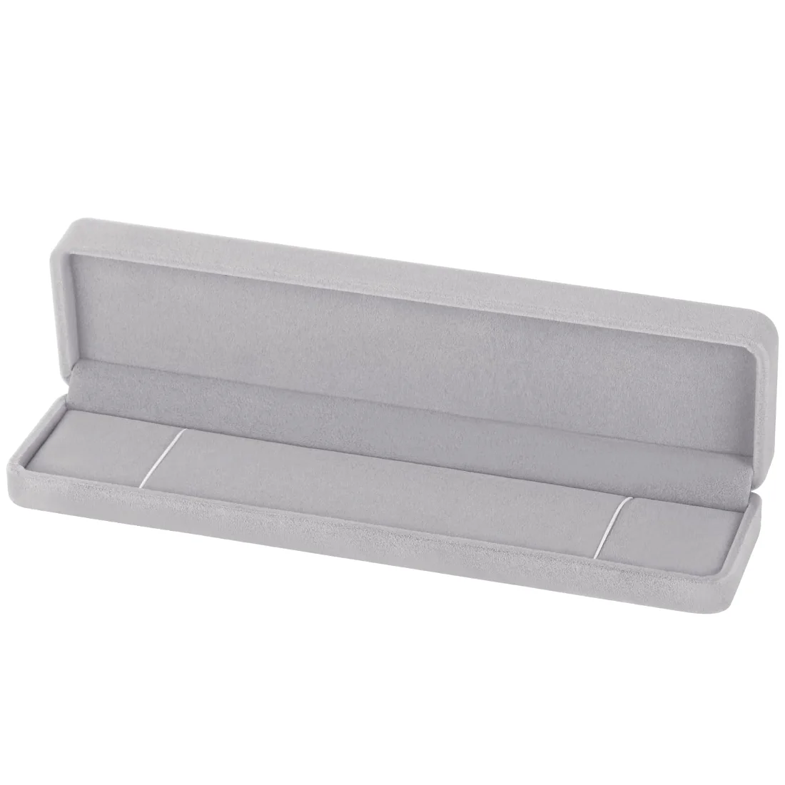 LETURE Long Velvet Chain Boxes, Set of 2 in Grey, view 2