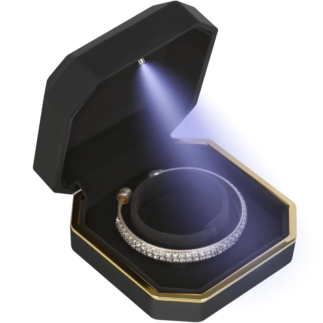 LETURE Luxury LED Bracelet Box in Black, view 3