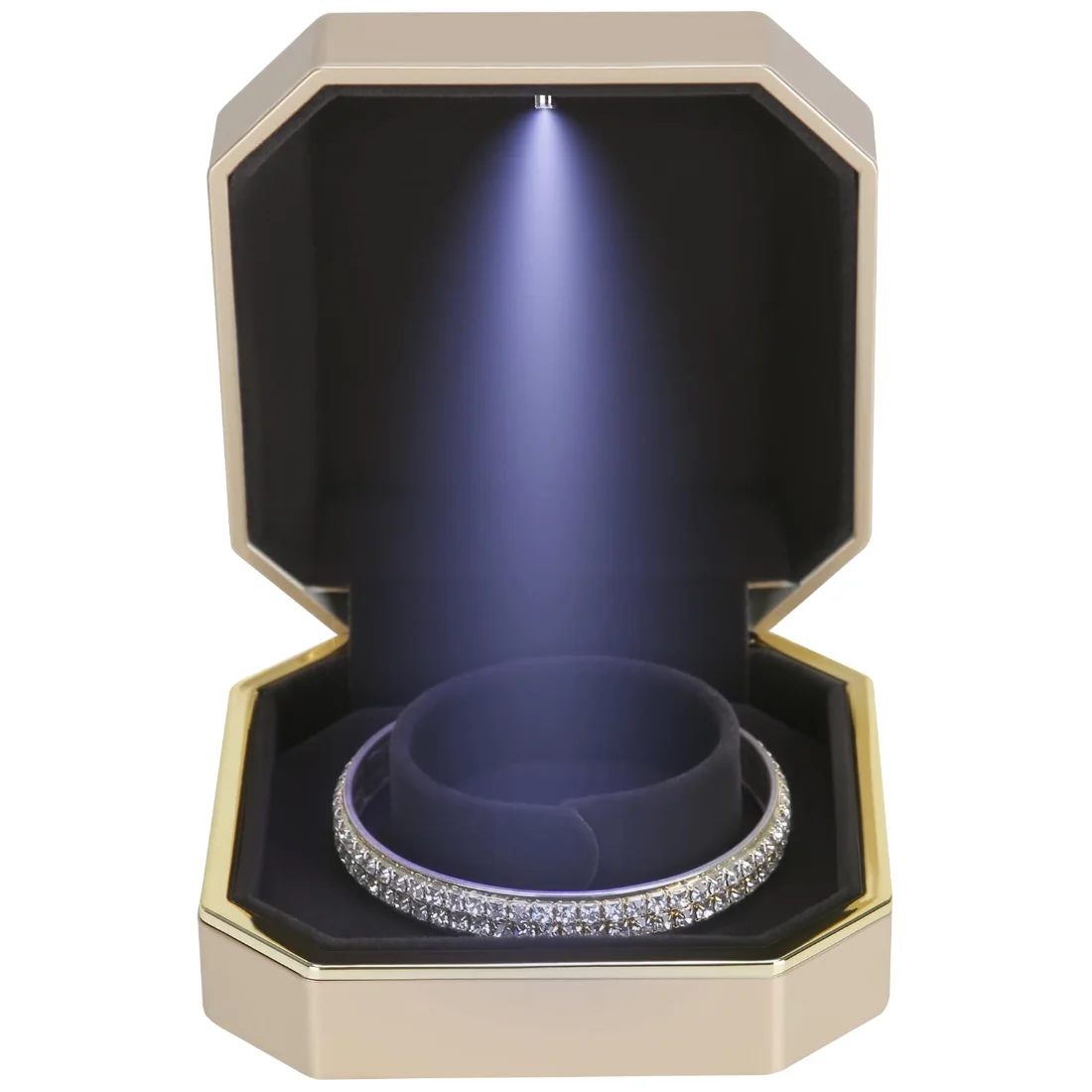 LETURE Luxury LED Bracelet Box in Gold, view 2