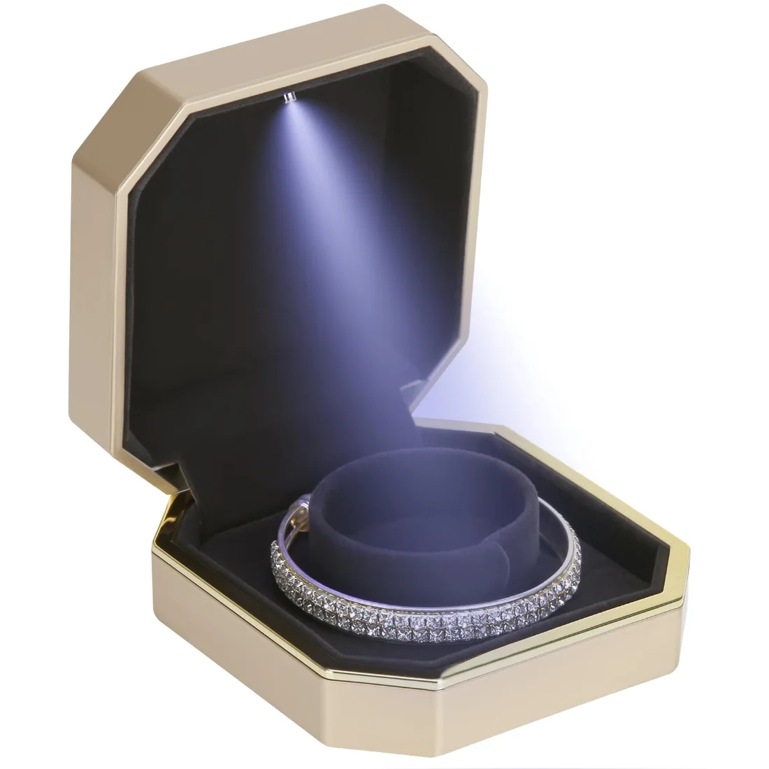 LETURE Luxury LED Bracelet Box in Gold, view 4