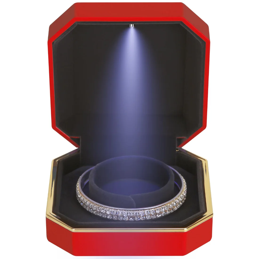 LETURE Luxury LED Bracelet Box in Red, view 2