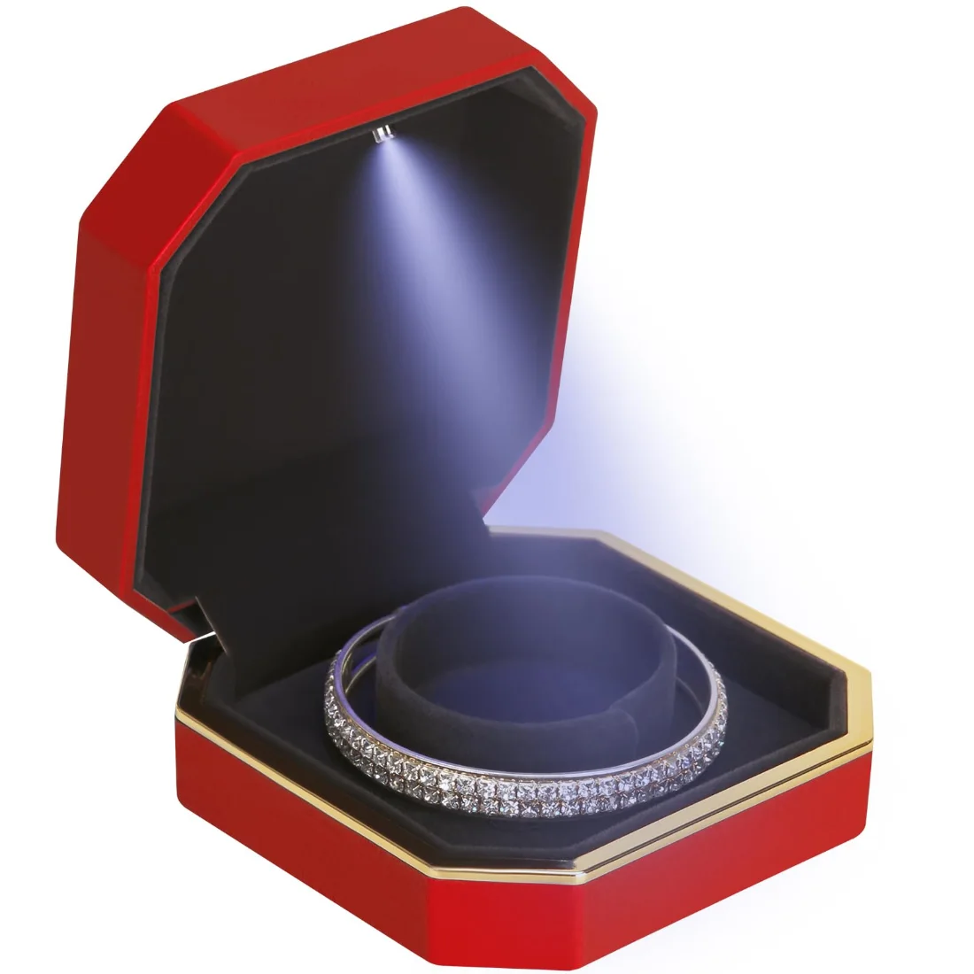 LETURE Luxury LED Bracelet Box in Red, view 4