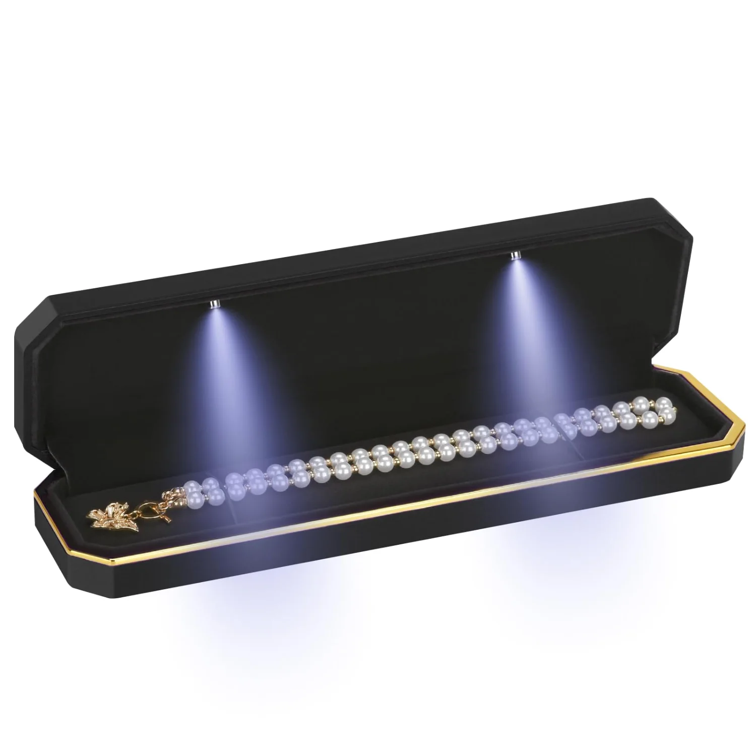 LETURE Luxury LED Long Chain Box in Black