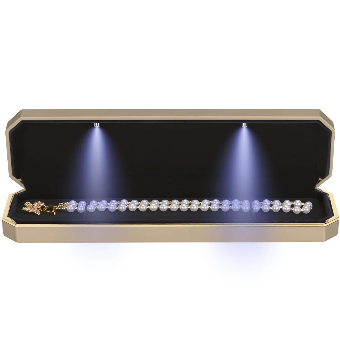LETURE Luxury LED Long Chain Box in Gold, view 5