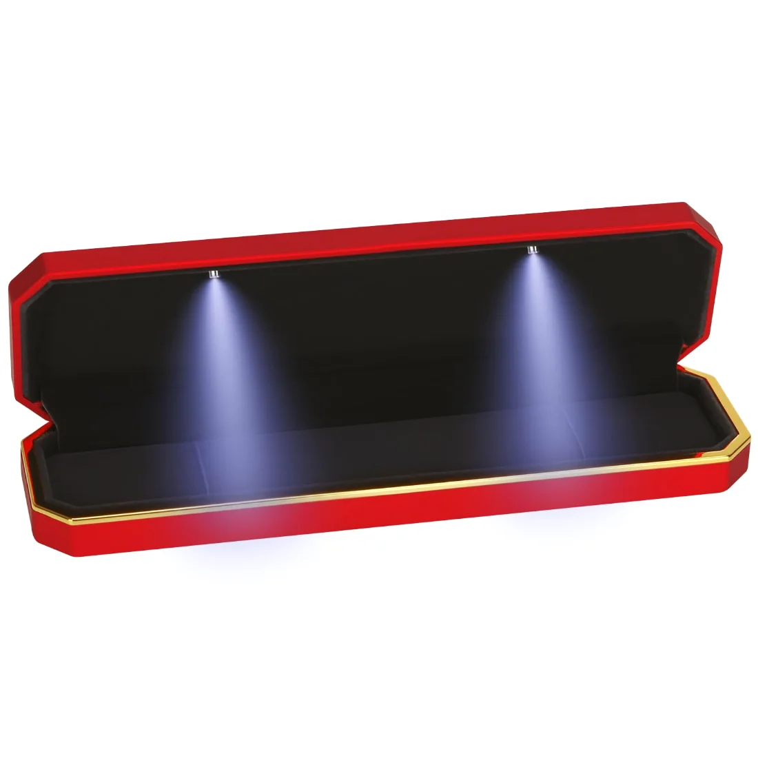 LETURE Luxury LED Long Chain Box in Red, view 4