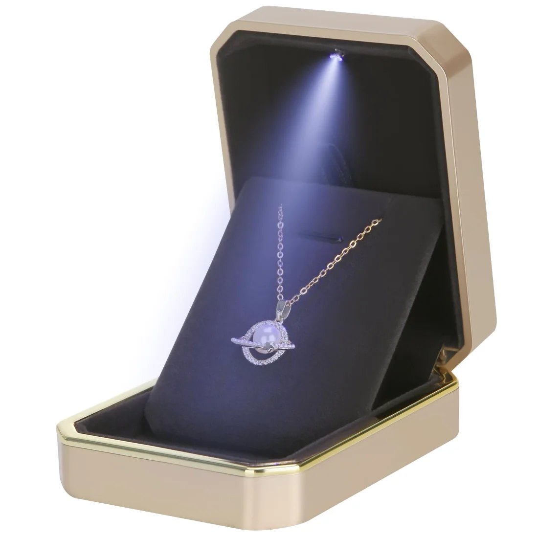 LETURE Luxury LED Pendant Box in Gold, view 3