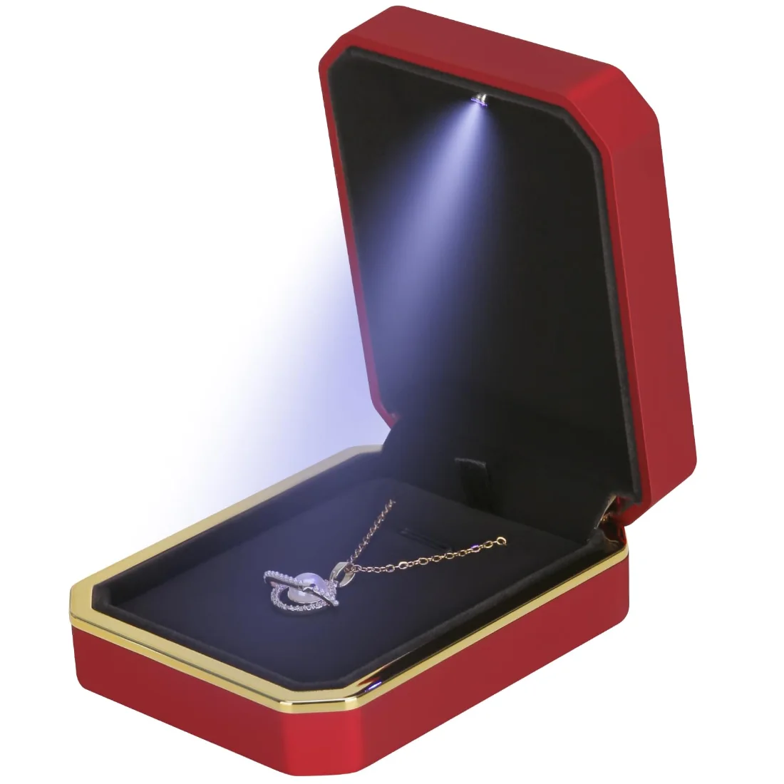 LETURE Luxury LED Pendant Box in Red, view 2