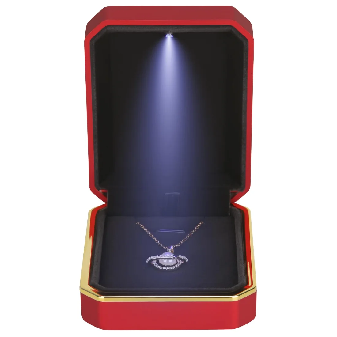 LETURE Luxury LED Pendant Box in Red, view 3