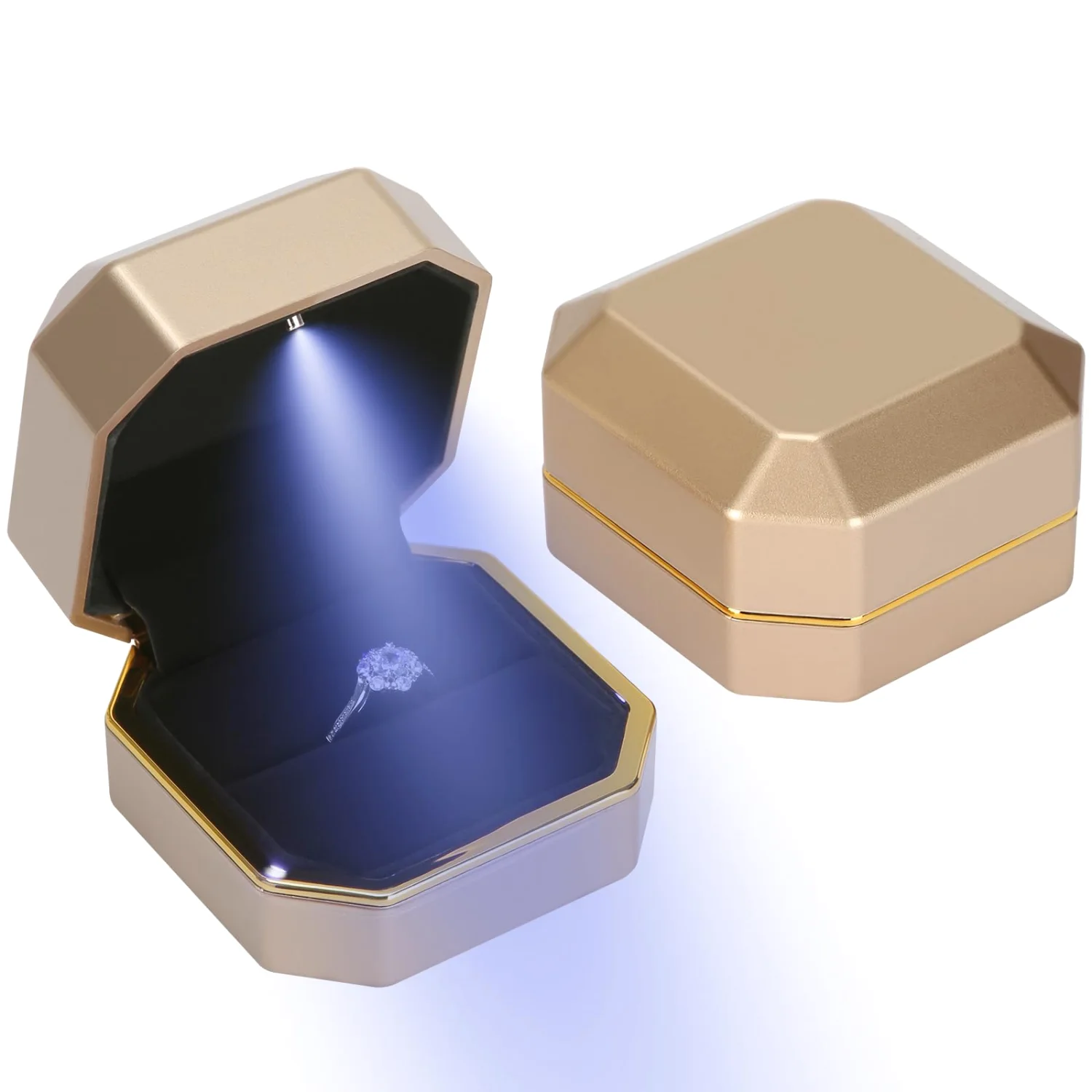 LETURE Luxury LED Ring Box in Gold