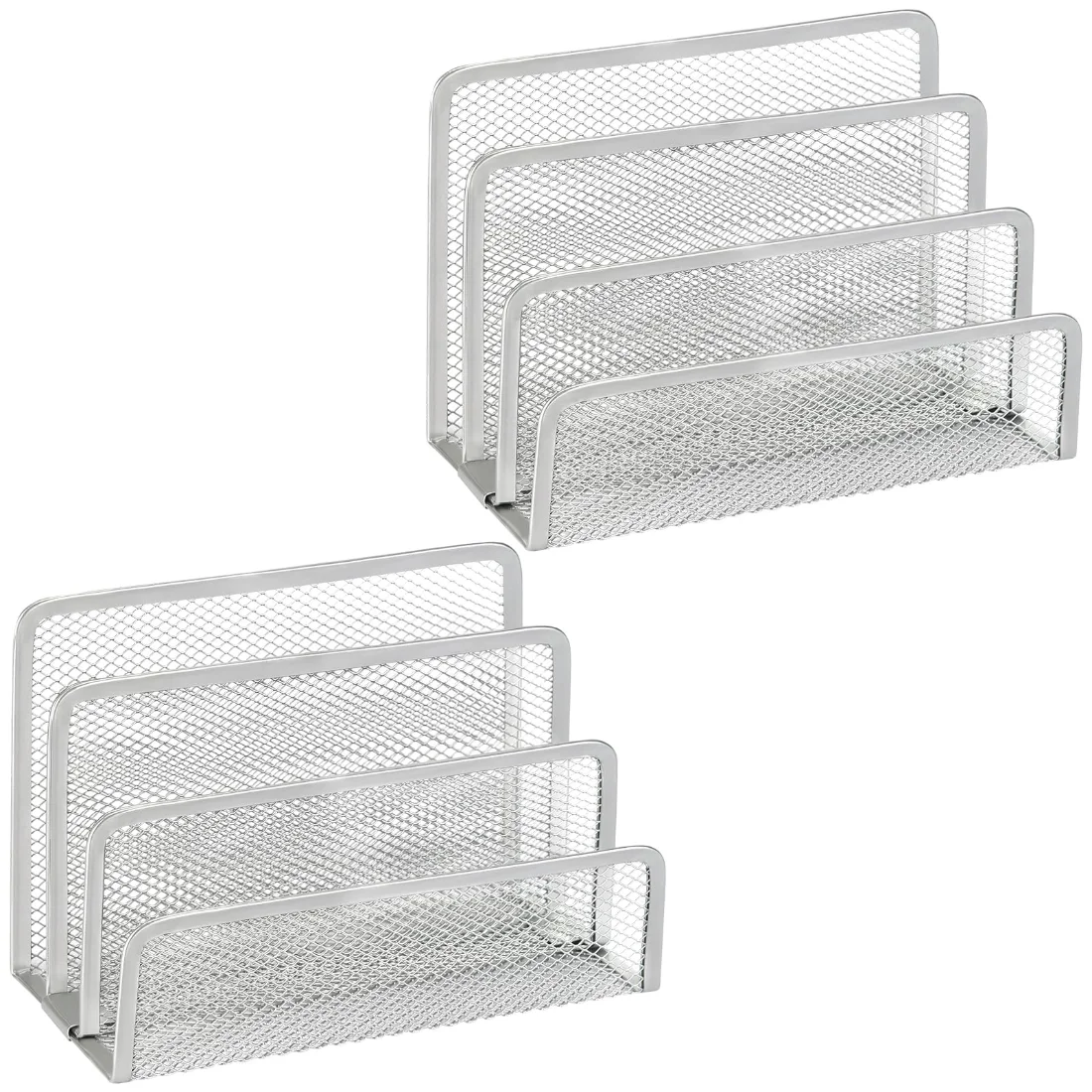 LETURE Mesh Mail Organizers, Set of 2 in Grey, view 2