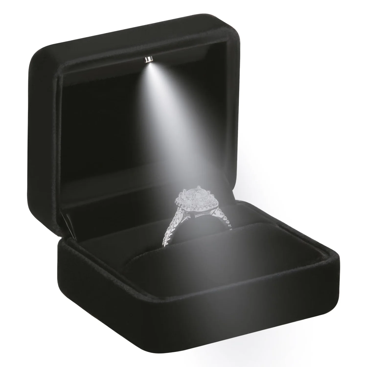 LETURE Metal LED Ring Box in Black
