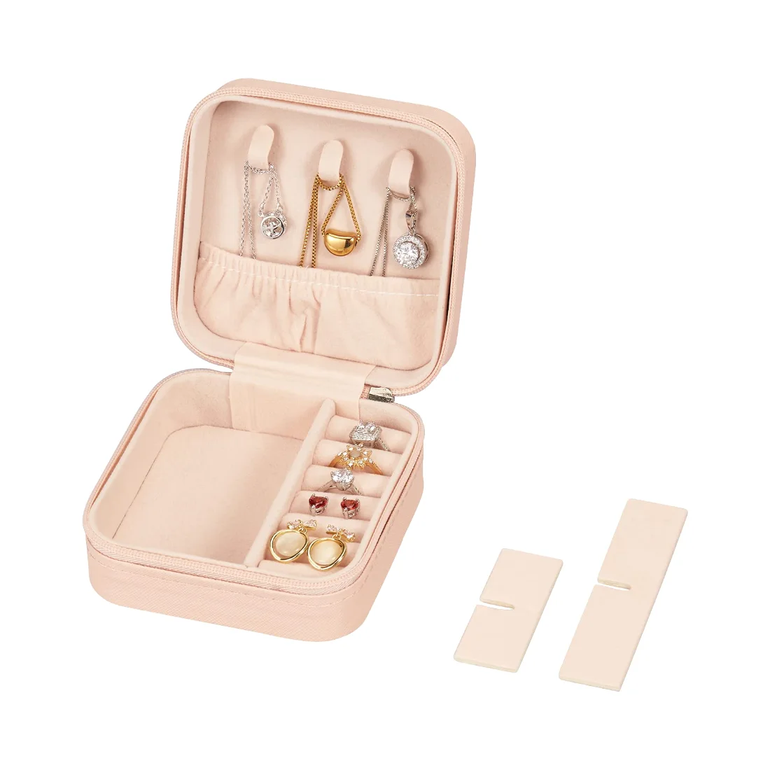 LETURE Mini Travel Jewelry Case in Pink, view 4