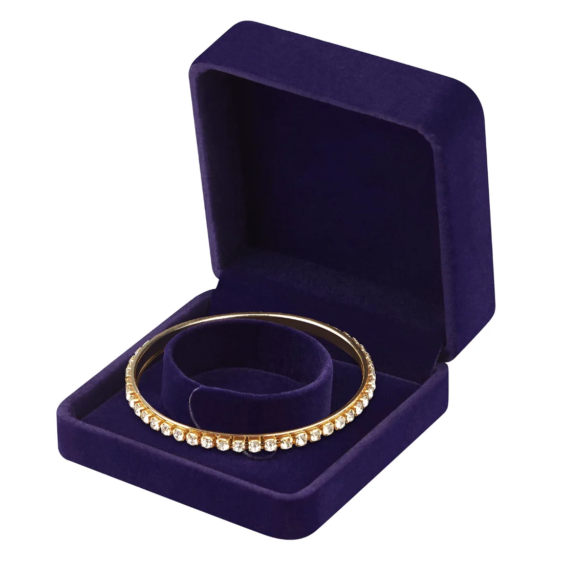 LETURE Velvet Bracelet Boxes, Set of 2 in Blue, view 2