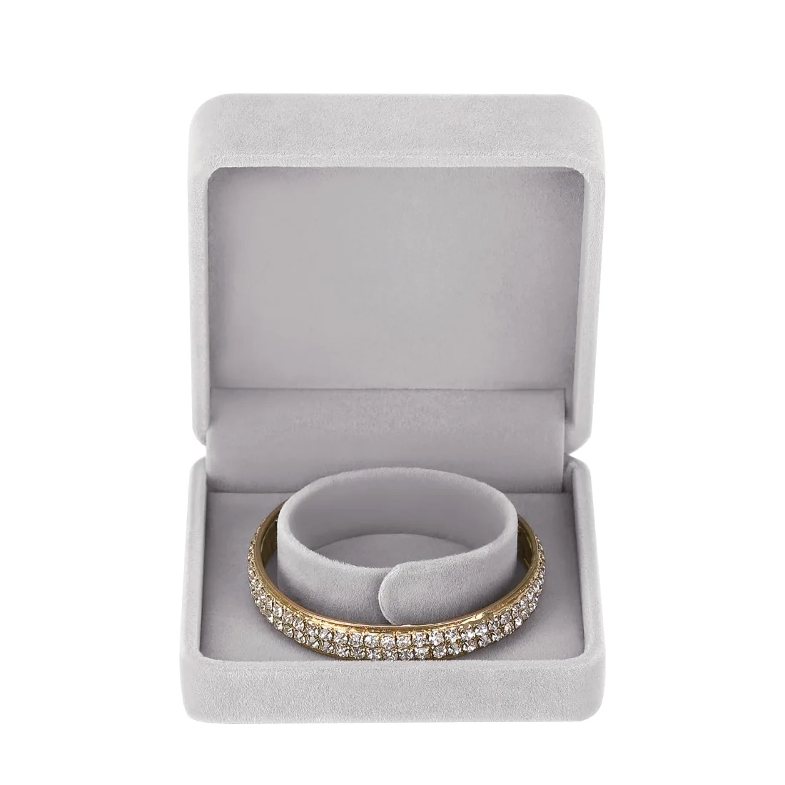 LETURE Velvet Bracelet Boxes, Set of 4 in Grey, view 5