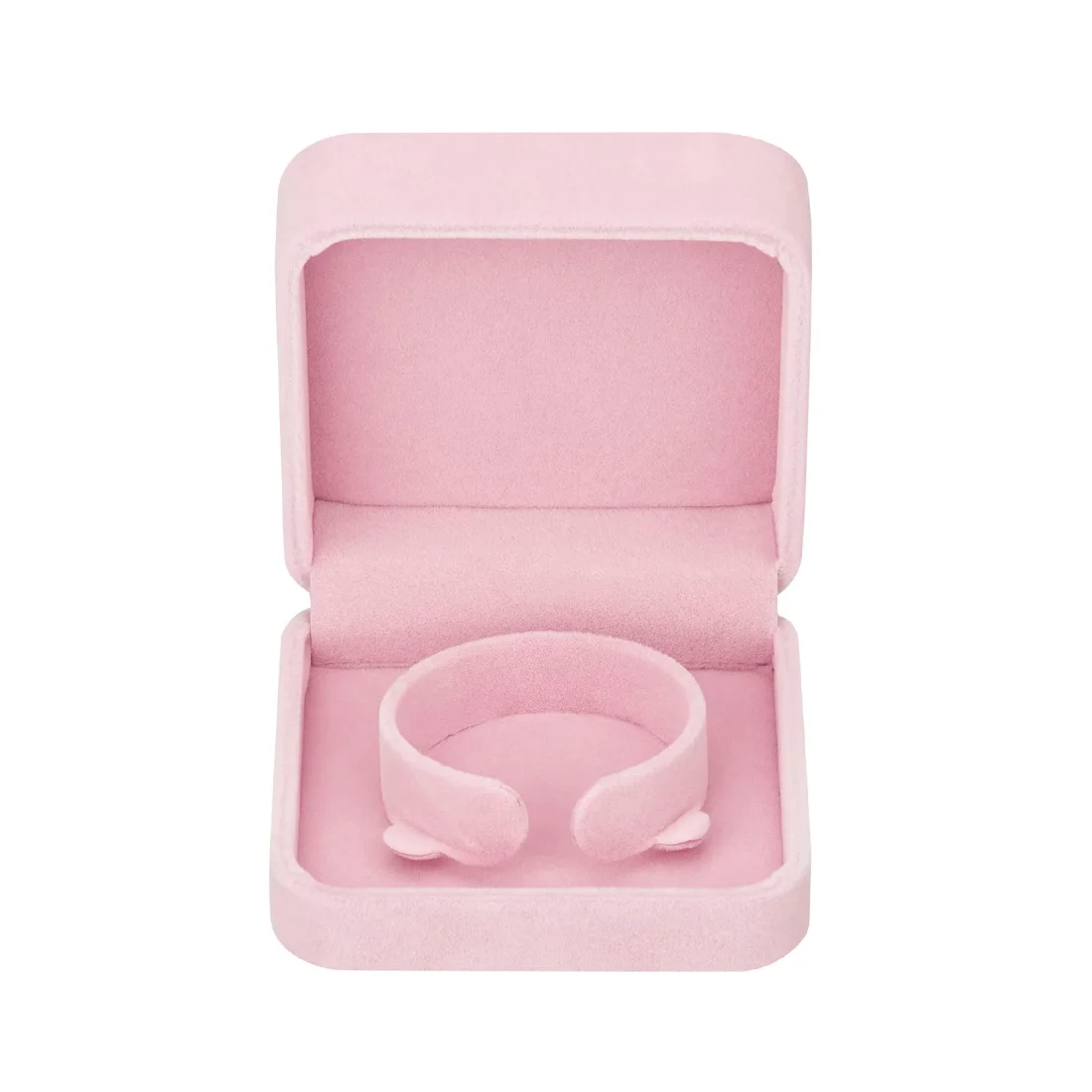 LETURE Velvet Bracelet Boxes, Set of 4 in Pink, view 4