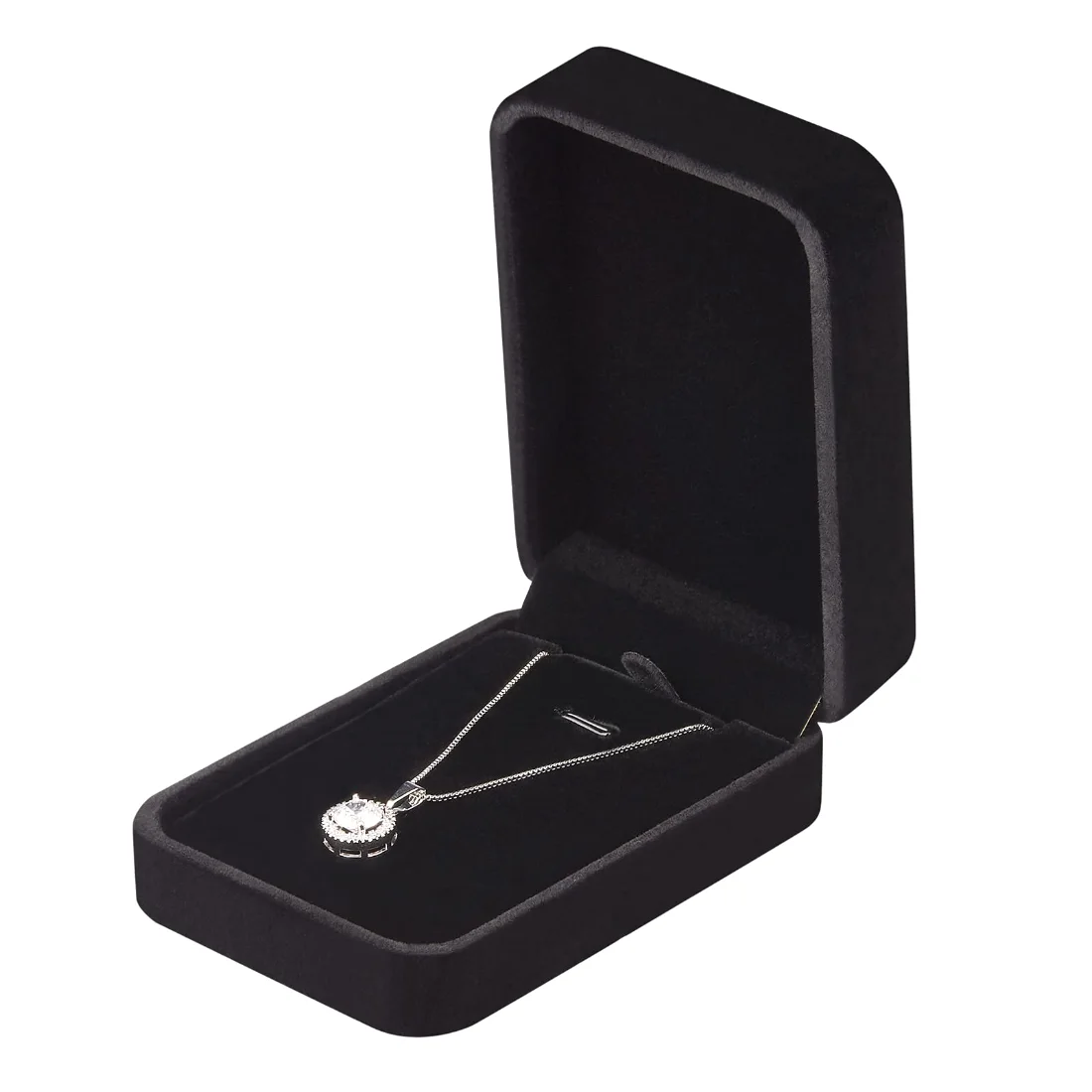 LETURE Velvet Pendant Boxes, Set of 3 in Black, view 4
