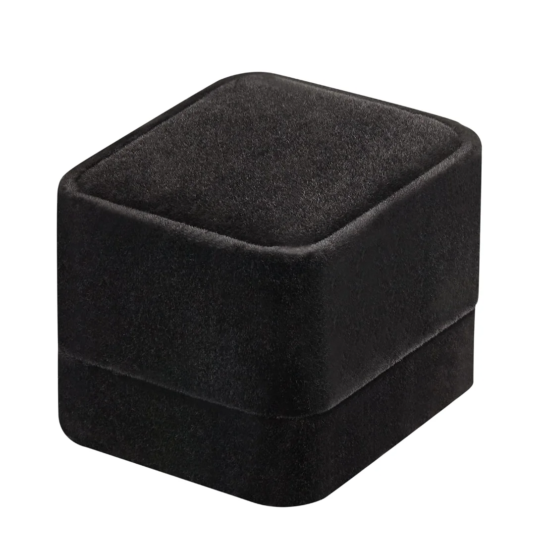 LETURE Velvet Ring Boxes, Set of 4 in Black, view 4
