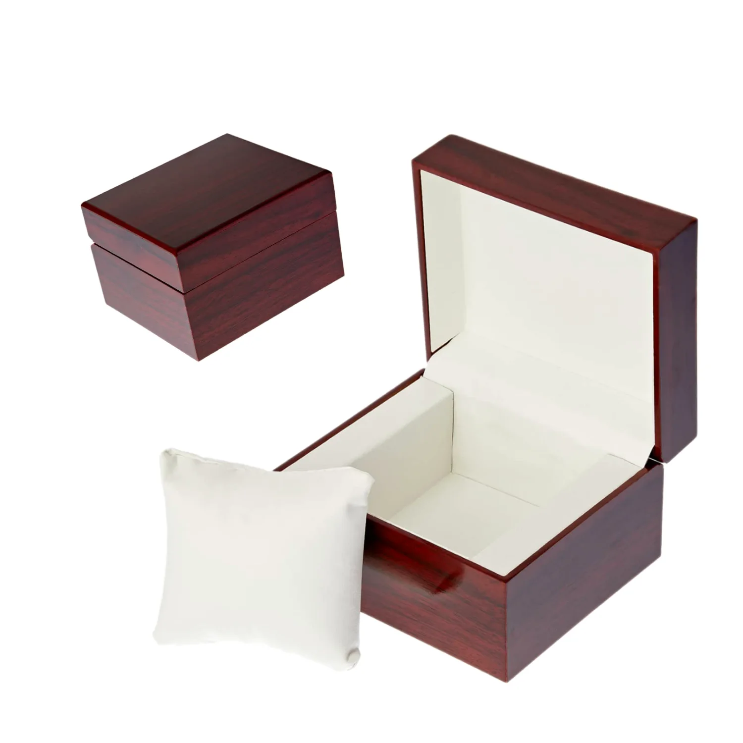 LETURE Wooden Single Watch Box in White