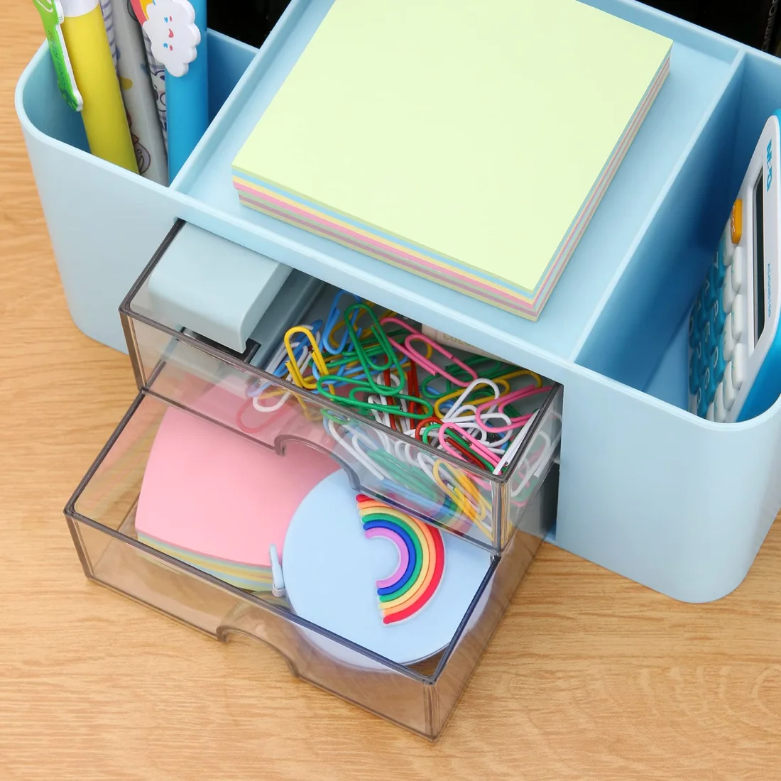 LETURE 2-Drawer Desk Organizer in Blue, view 5