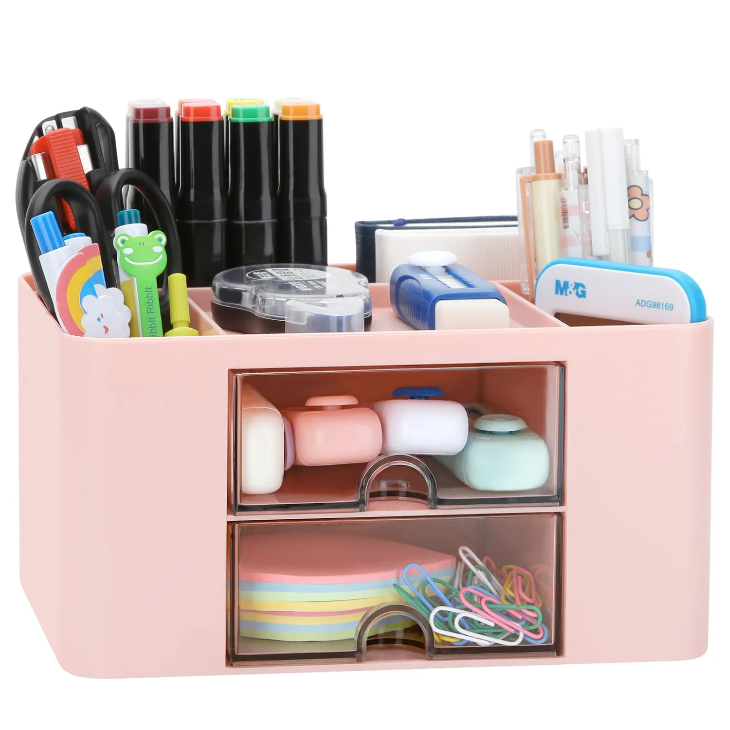 LETURE 2-Drawer Desk Organizer in Pink