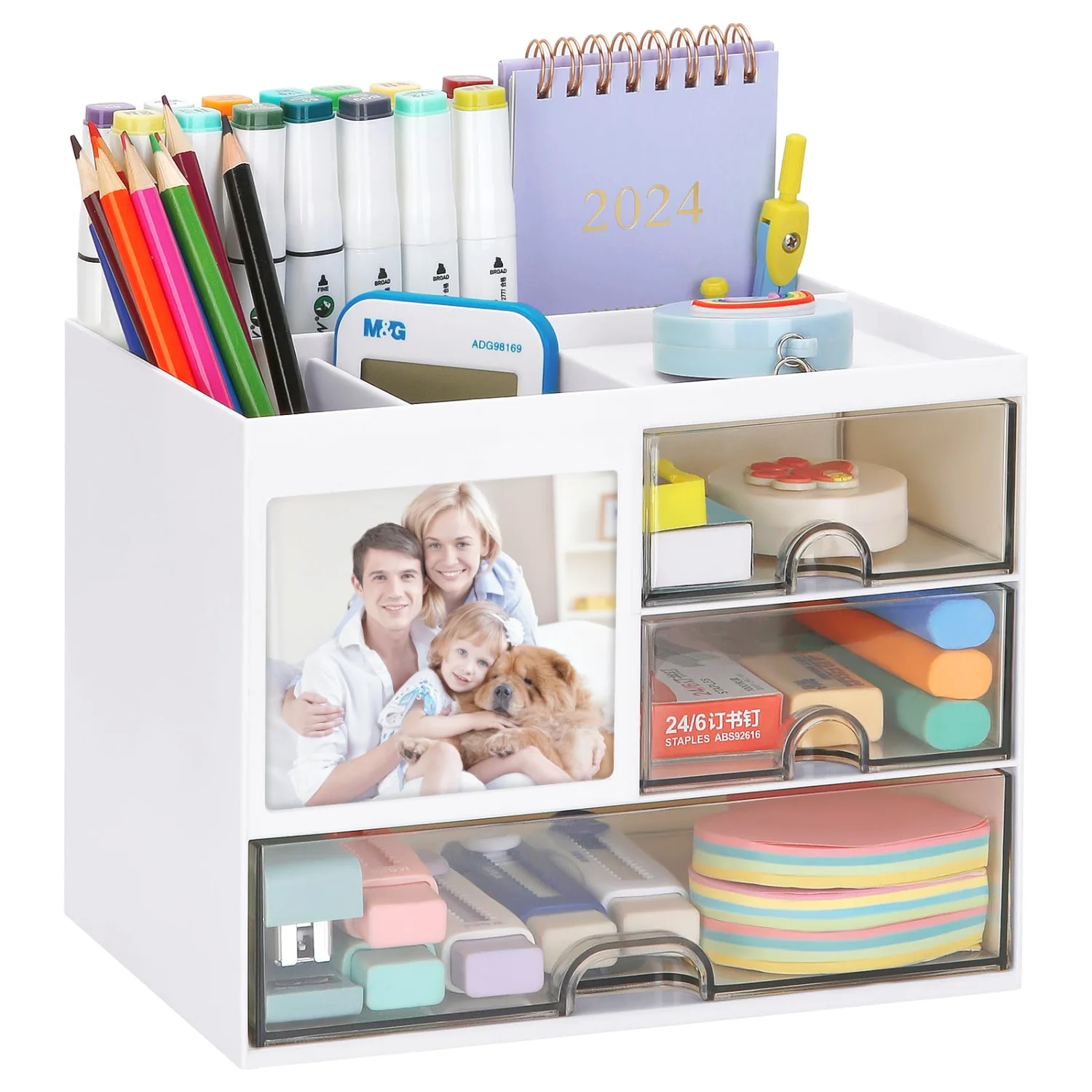 LETURE 3-Drawer Vanity Organizer in White