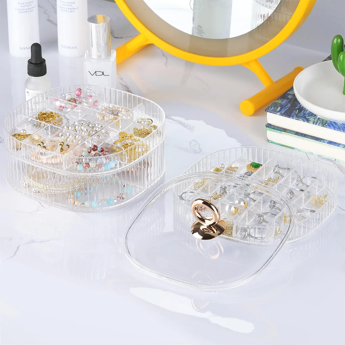 LETURE 3-Tier Acrylic Jewelry Box in Clear, view 4