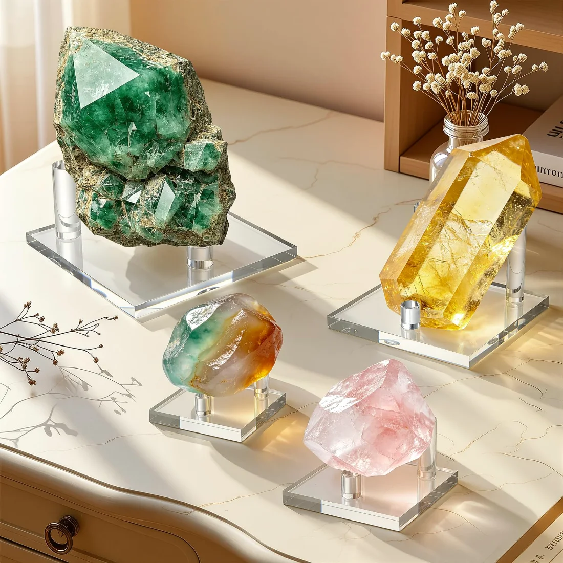 LETURE Acrylic Mineral Display Stands, Set of 2 in Clear, X-large, view 5
