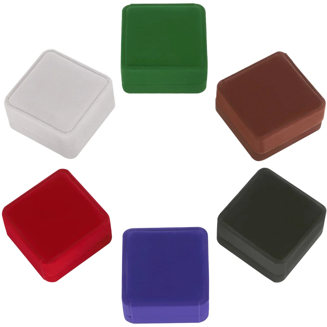 LETURE Black Velvet Earring Boxes, Set of 6 in Black, view 3