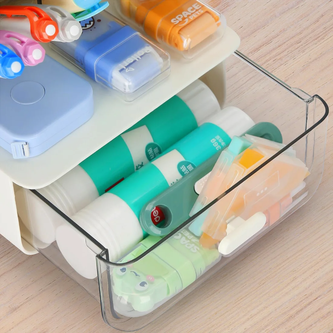 LETURE Desk Organizer with 6 Compartments in White, view 5