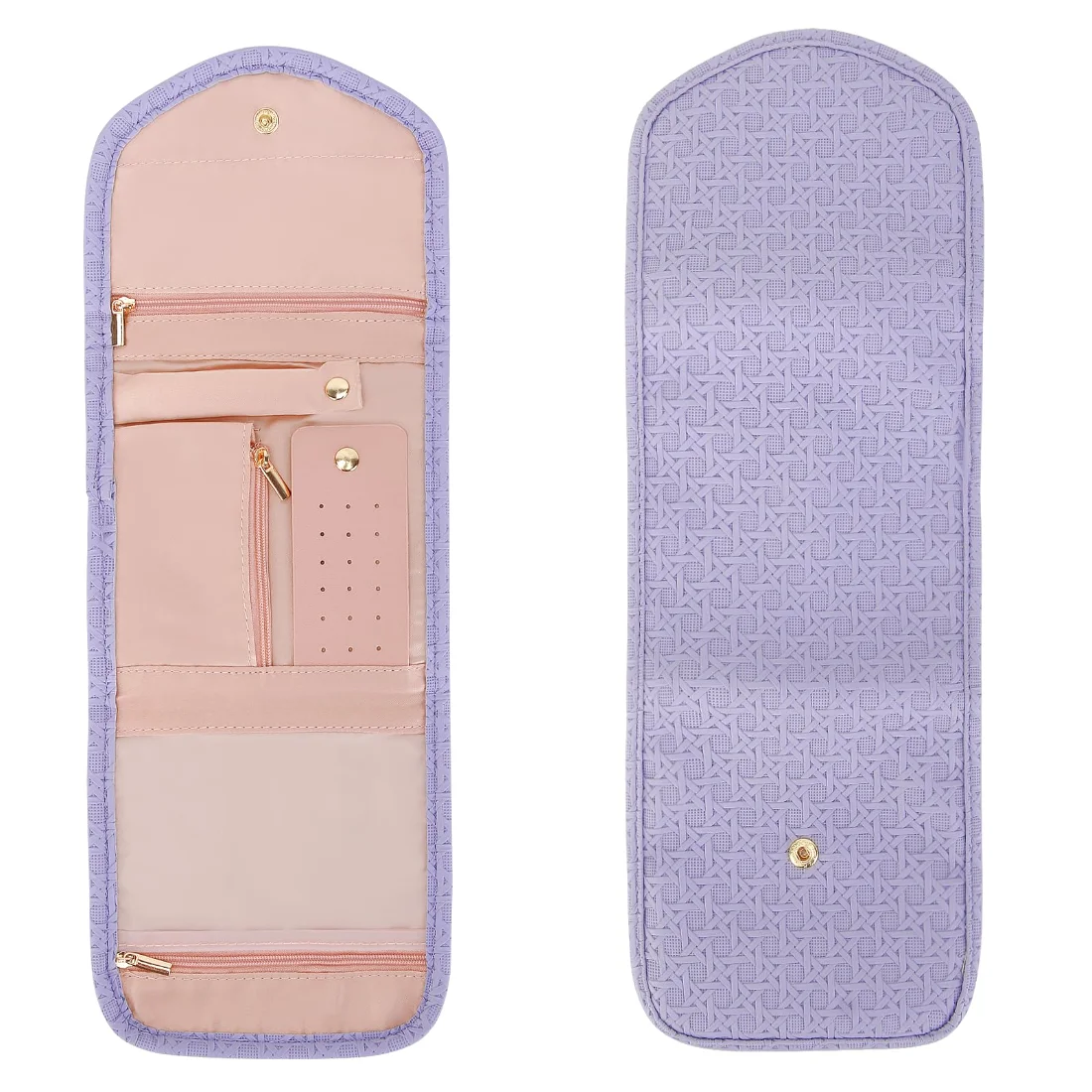 LETURE Foldable Travel Jewelry Roll in Purple, view 3