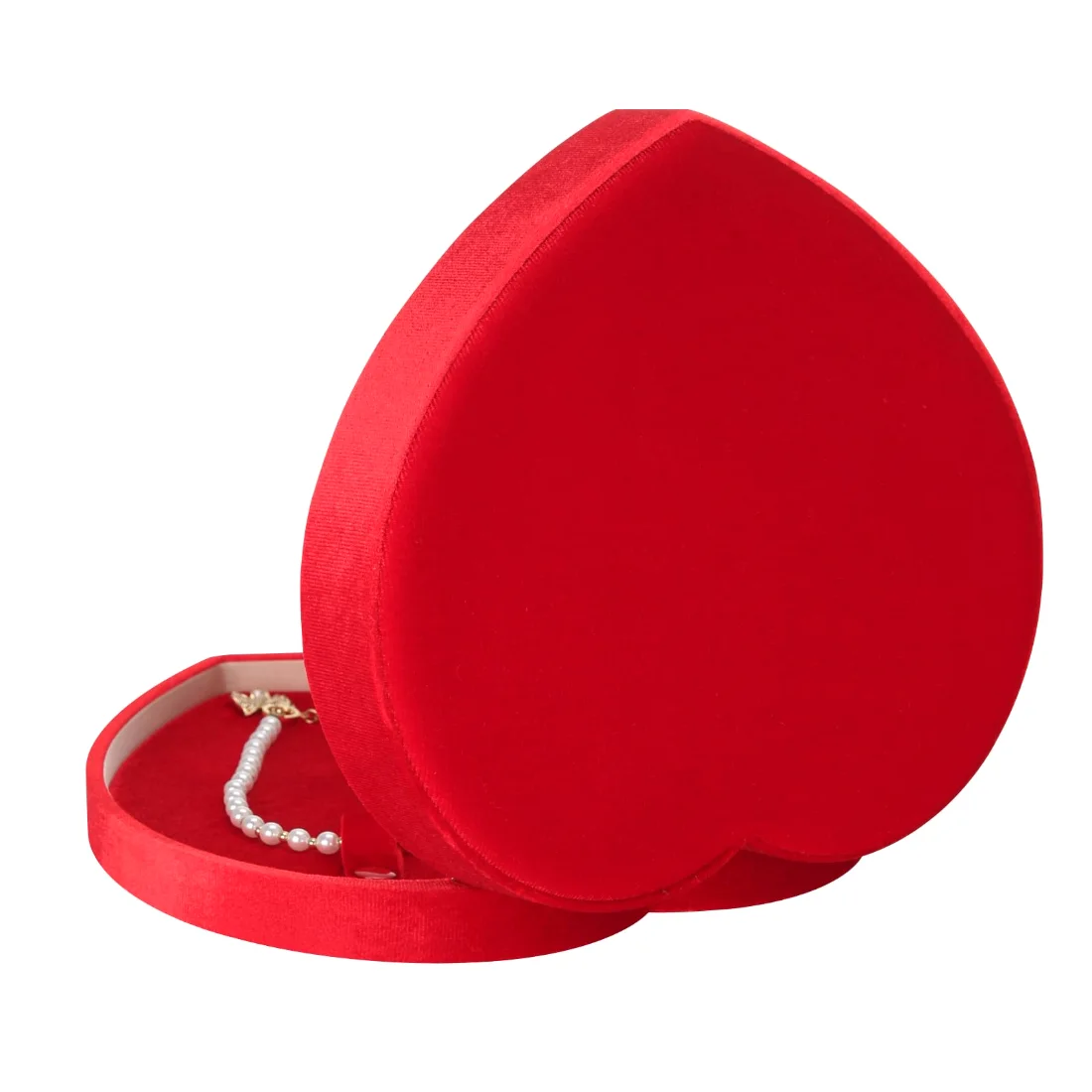 LETURE Heart Velvet Set Box in Red, view 3