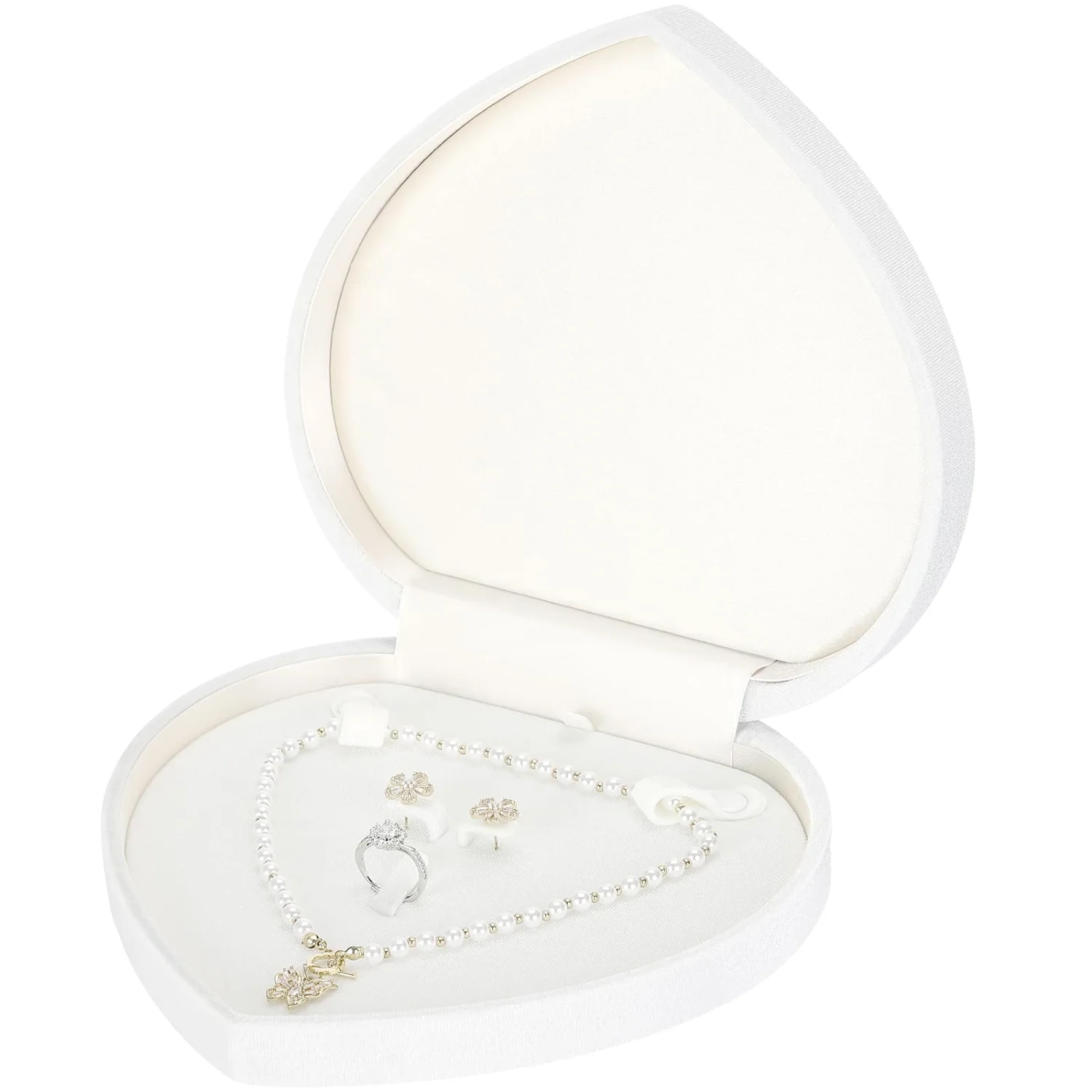 LETURE Heart Velvet Set Box in White