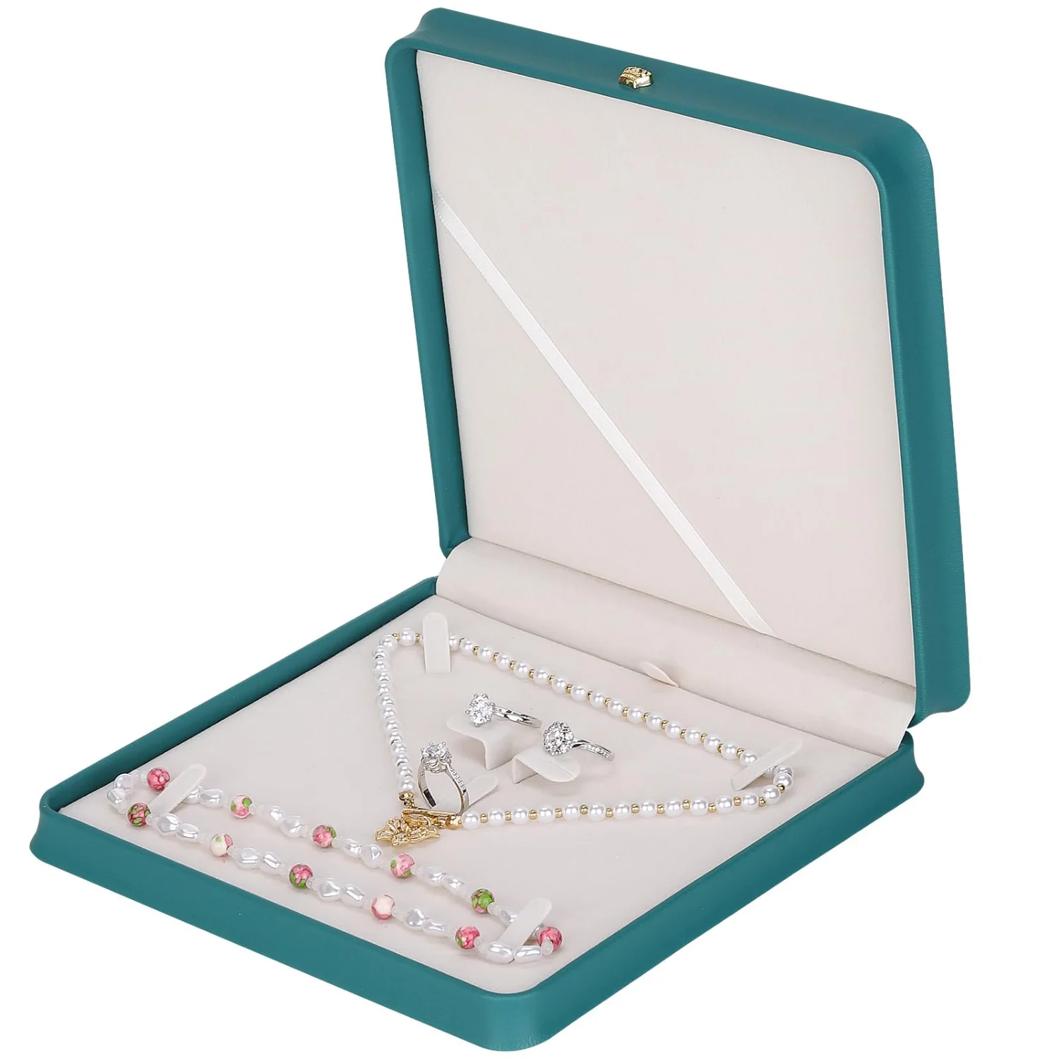 LETURE Large Peacock Blue Set Box in Peacock Blue